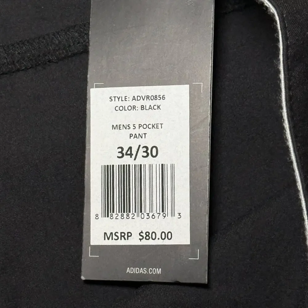 Adidas Ultimate 365 5-Pocket Golf Pant Black 34x30 NWT